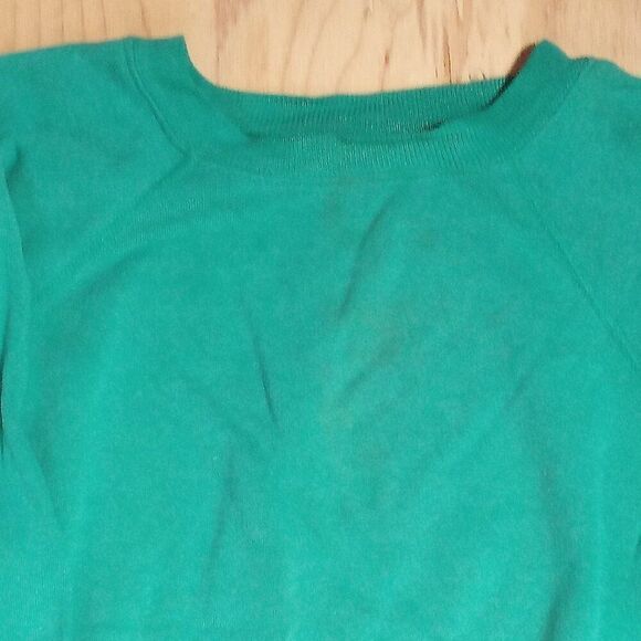 Vintage Hanes Blank Crewneck Sweatshirt Teal - Picture 1 of 5